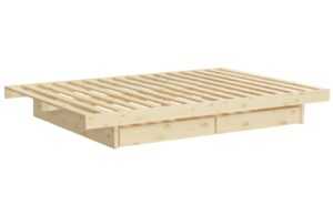 Dřevěná dvoulůžková postel Karup Design Kanso 180 x 200 cm s úložným prostorem