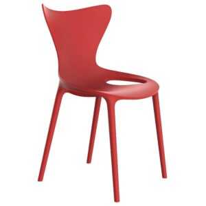 VONDOM Červená plastová jídelní židle LOVE