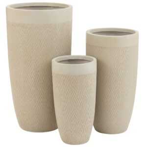Set tří béžových keramických váz J-line Geramio 72/58/46 cm