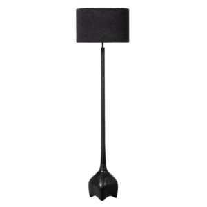 Hoorns Černá kovová stojací lampa Fuse 150 cm