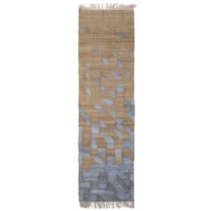 Béžovo-modrý jutový běhoun Bloomingville Vikka 75 x 245 cm