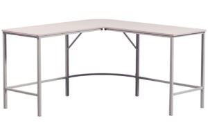WOOOD Krémově bílý lakovaný rohový pracovní stůl Michael 135 x 135 cm