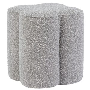 Šedý bouclé taburet Bizzotto Cointa 40 x 40 cm